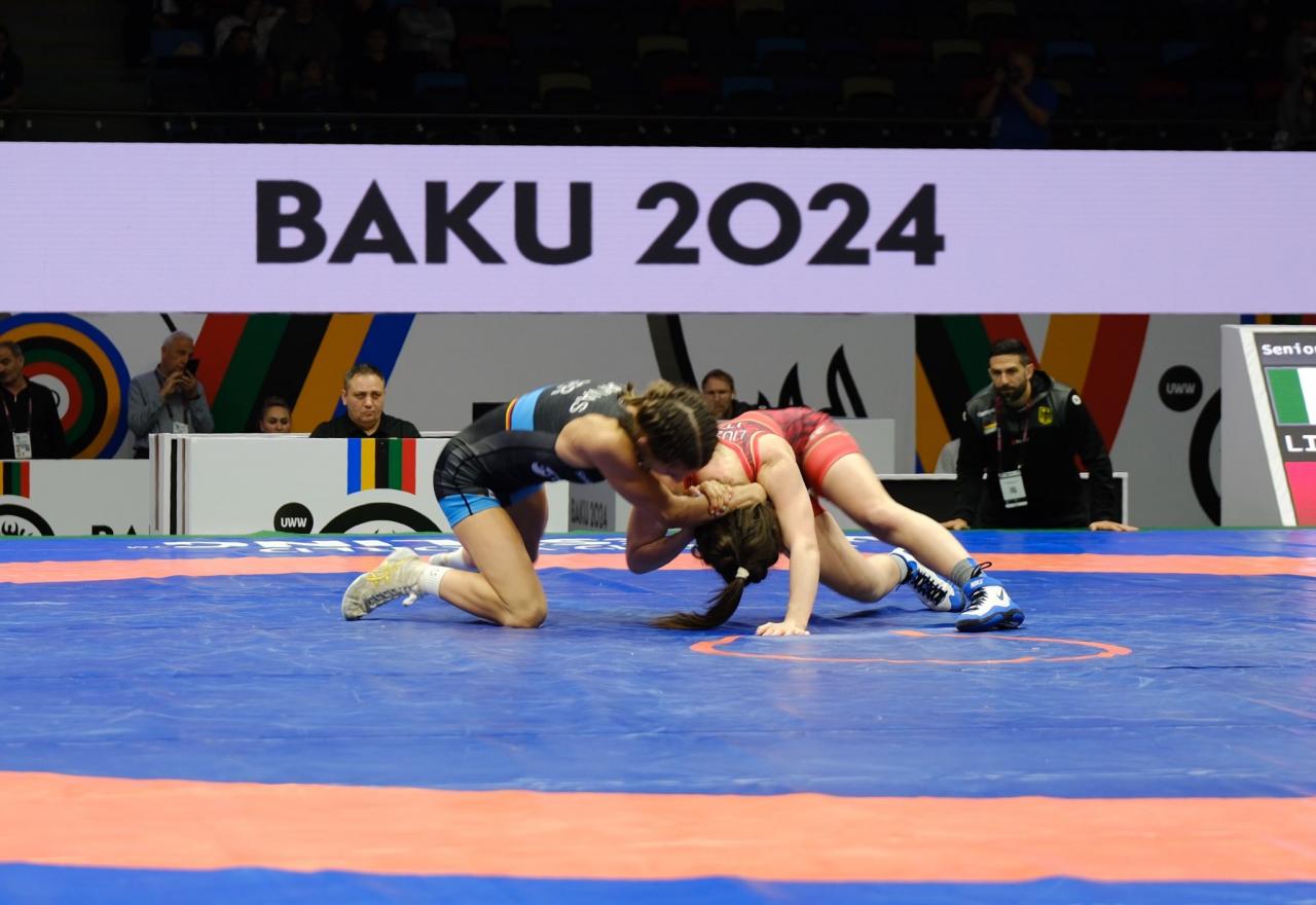 Emanuela Liuzzi lotta al Torneo di Qualificazione di Baku 2024
