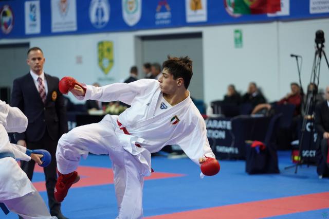 Avanzini (+84kg) in azione agli Europei Giovanili Karate 2023