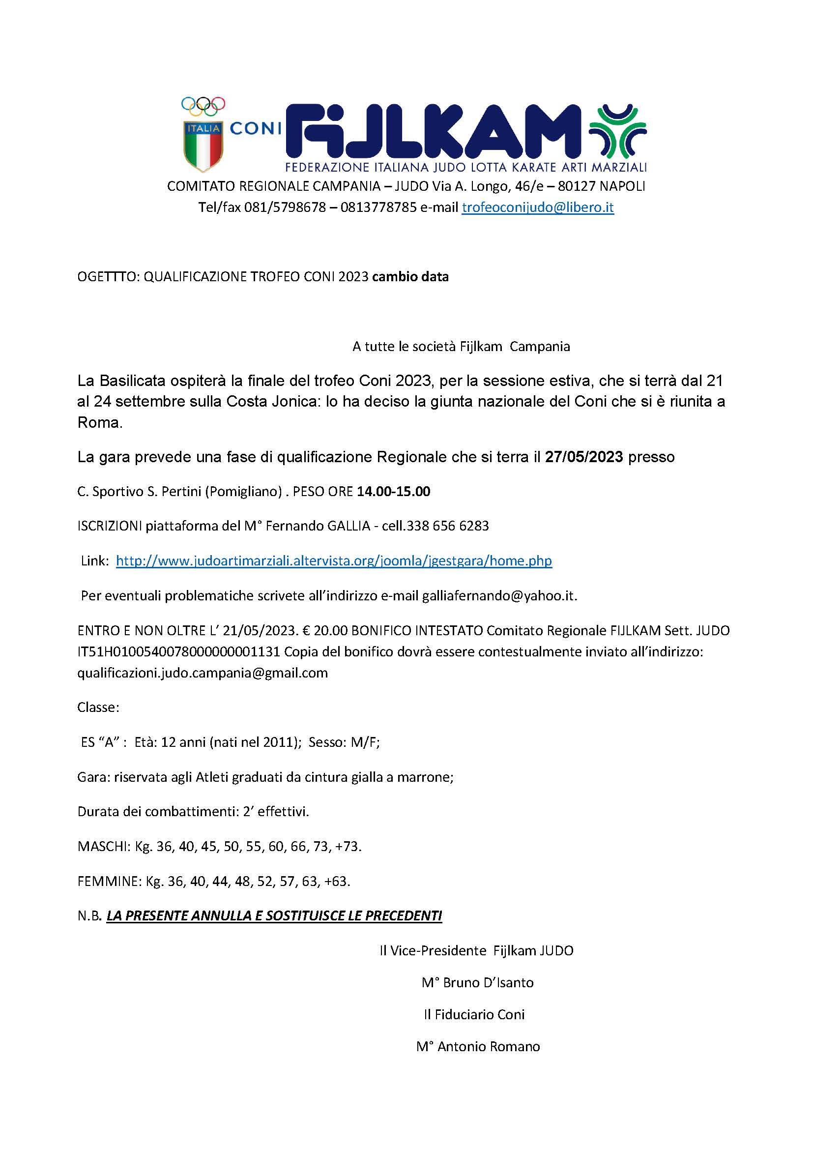 CIRCOLARE QUALIFICAZIONE CONI