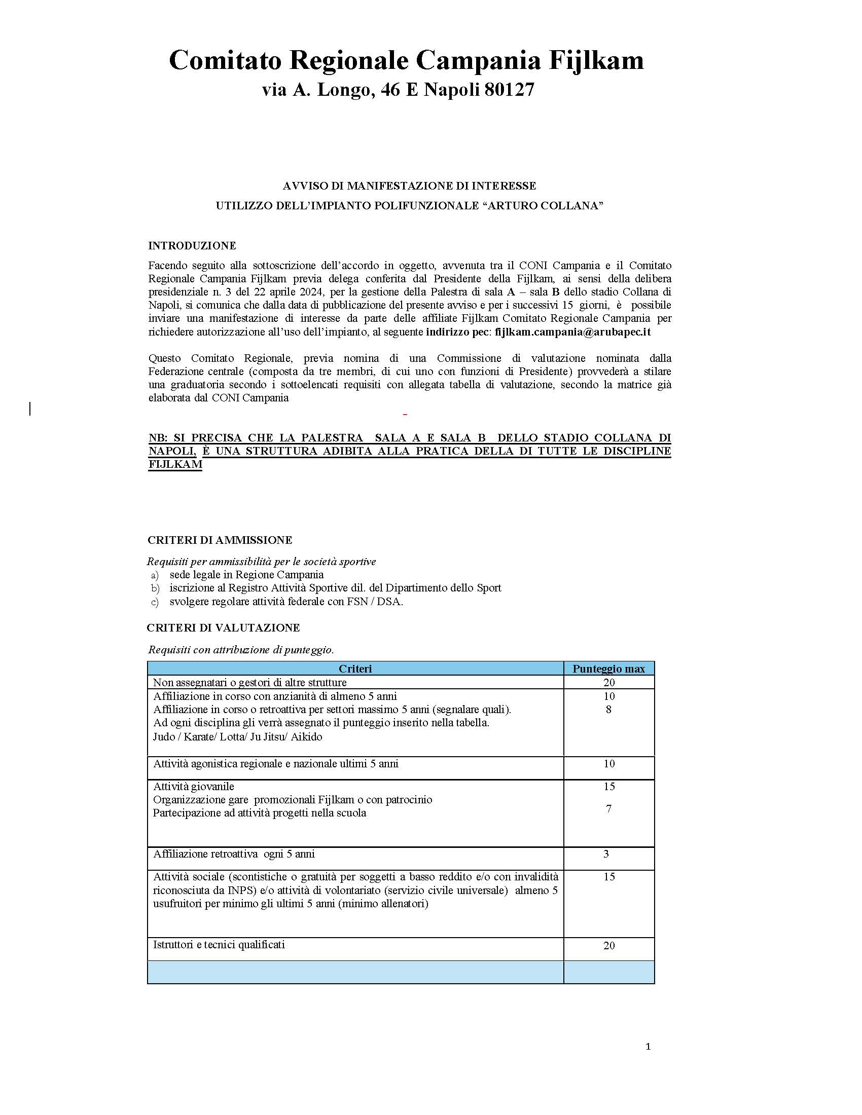 Manifestazione di interesse Stagio Arturo Collana Pagina 01