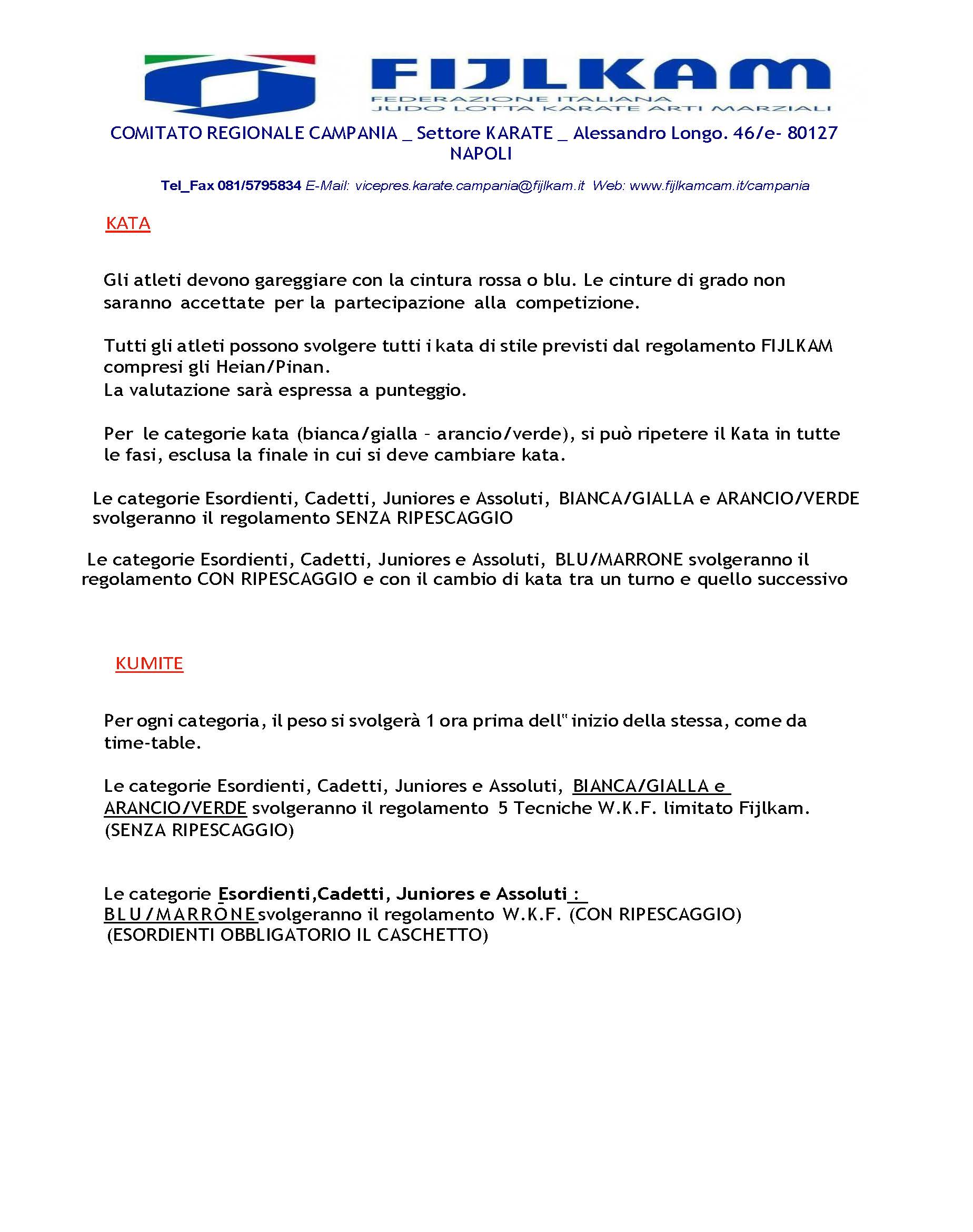 CAMPIONATO REGIOANLE COLORED CAMPANIA KARATE 2025 INFORMATIVA SELZIONE TROFEO CONI 2025 2 Pagina 4