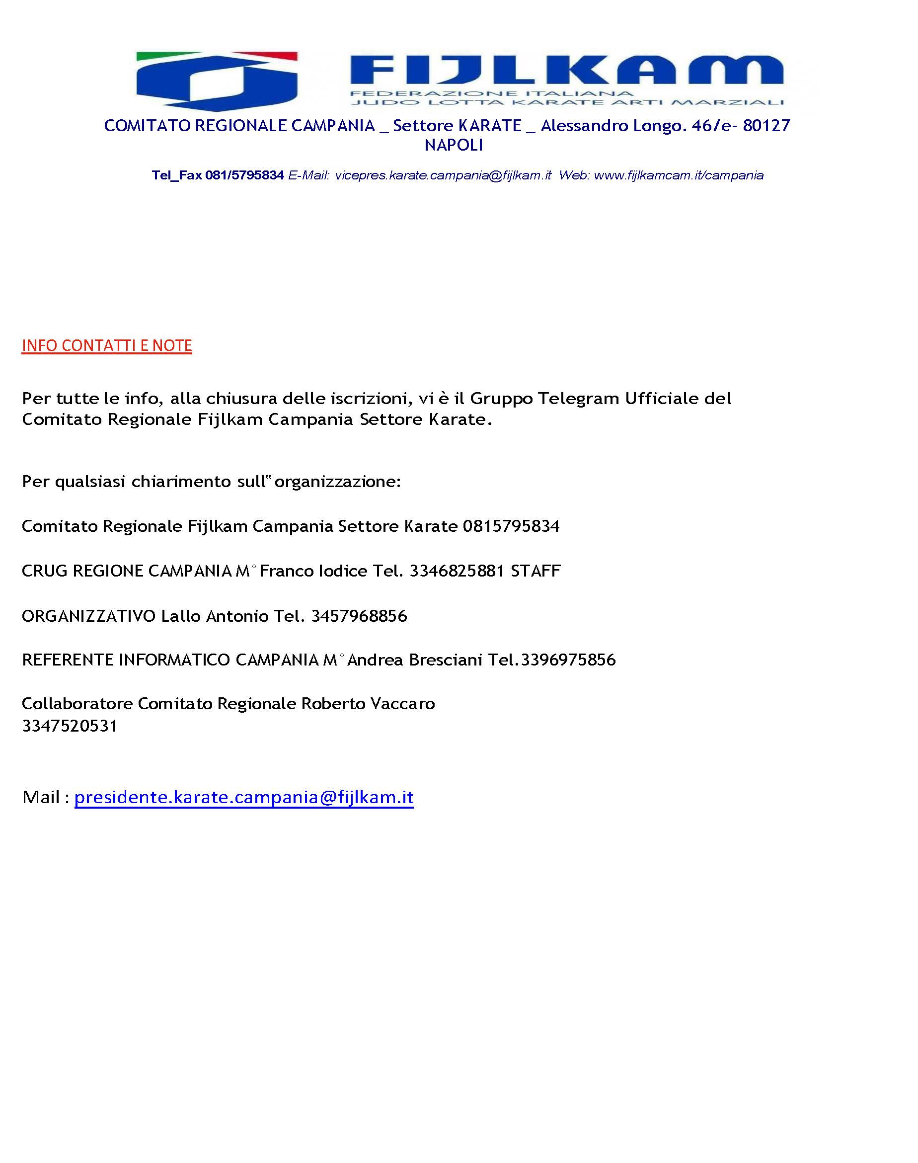CAMPIONATO REGIOANLE COLORED CAMPANIA KARATE 2025 INFORMATIVA SELZIONE TROFEO CONI 2025 2 Pagina 8