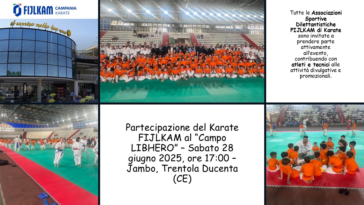 Il Karate FIJLKAM protagonista a “Campo LIBHERO”: sport, legalità e riscatto sociale al Jambo di Trentola Ducenta