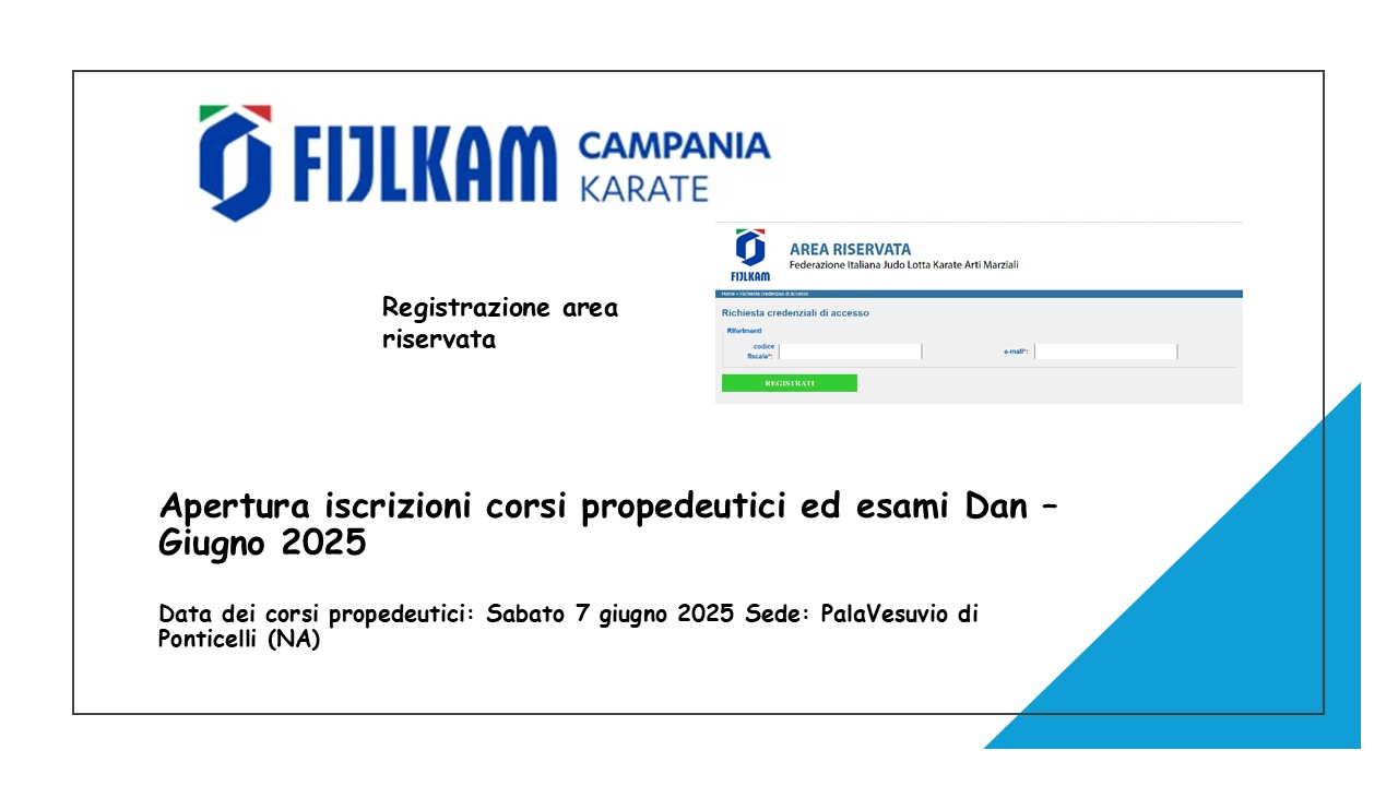 Corso propedeutici esami dan settore karate 2025