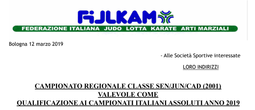 Qualificazioni campionato italiano assoluto