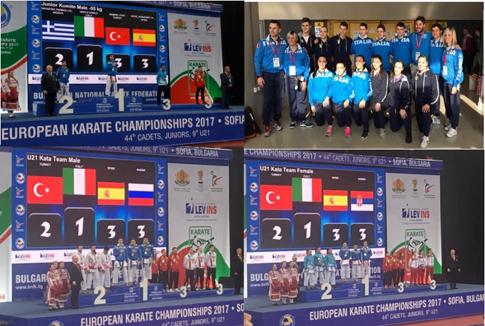 Trionfo azzurro agli Europei Giovanili. Due ori e due argenti nel Kata, un oro nel Kumite 