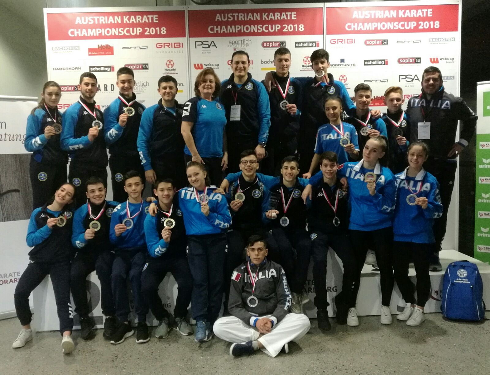 Gli azzurri dominano l'Austrian Karate Championscup: otto ori, sette argenti, tre bronzi!