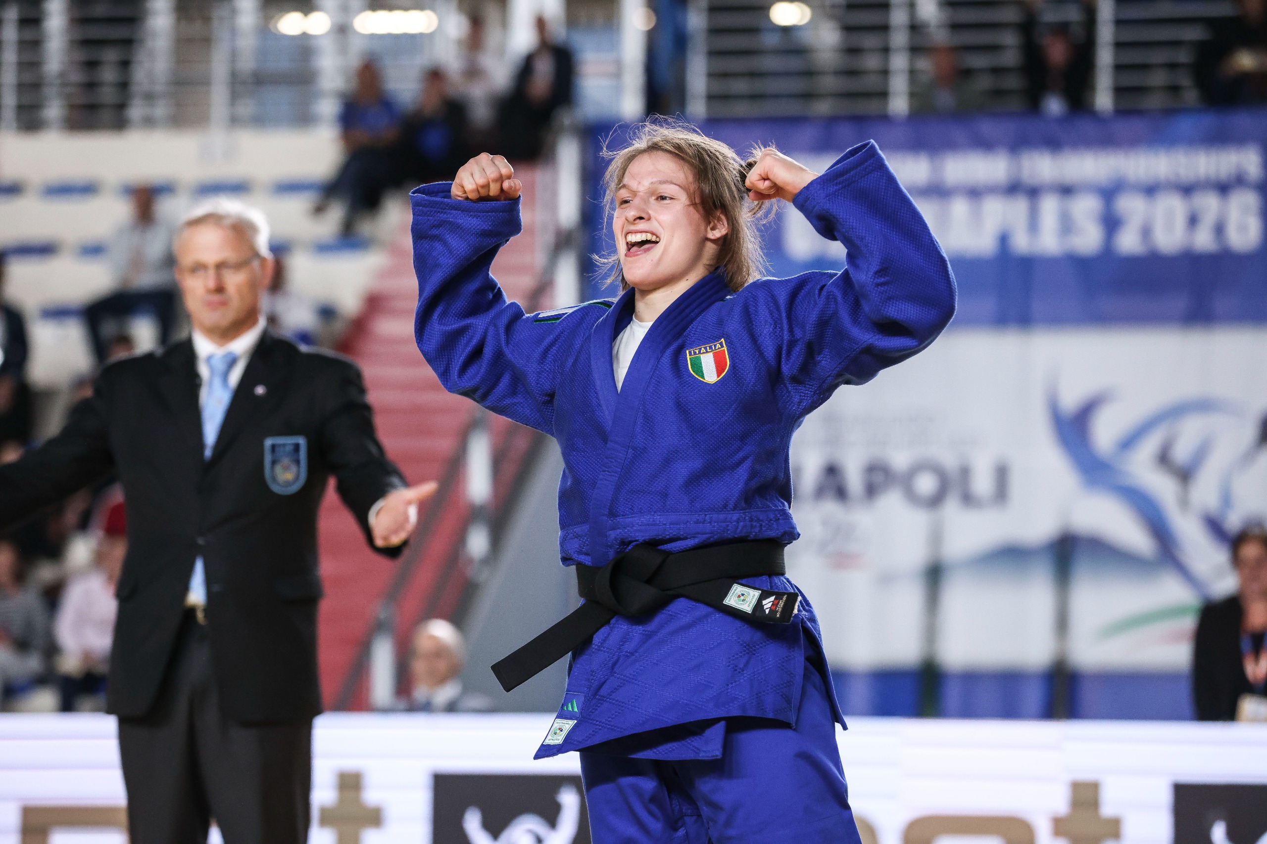 Gaia Stella esulta Europei U23 JUDO Napoli