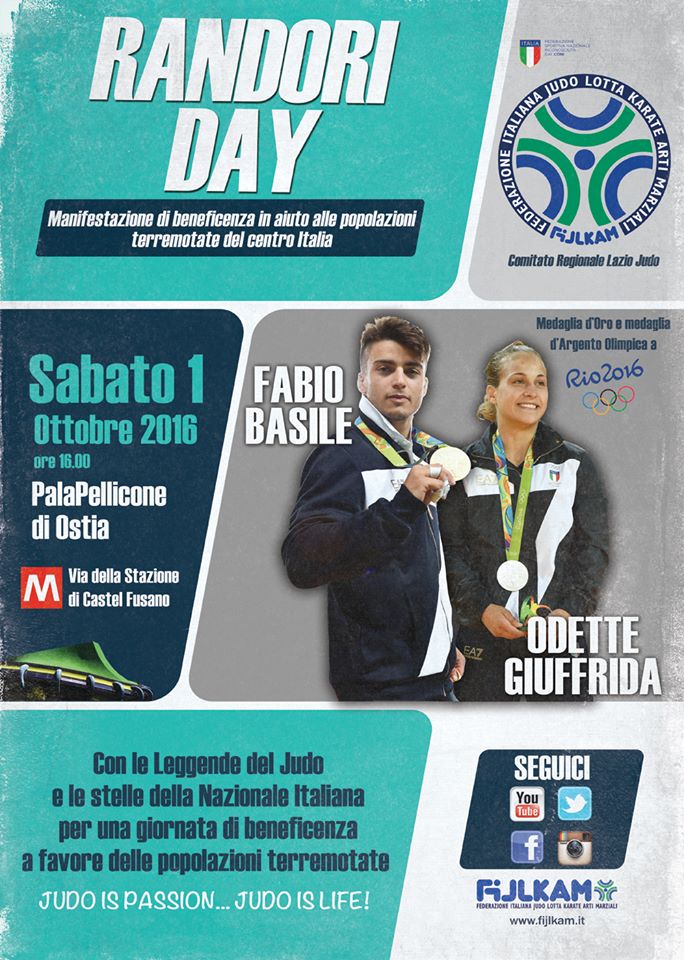 Al PalaPellicone di Ostia il “Randori Day”, il Judo in aiuto alla popolazione del centro Italia