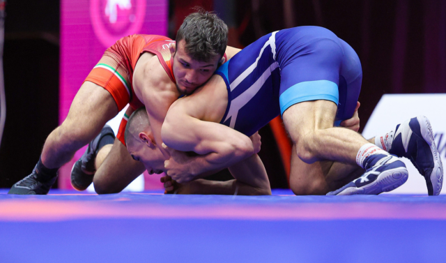 Simone Piroddu in azione agli Europei U23 UWW