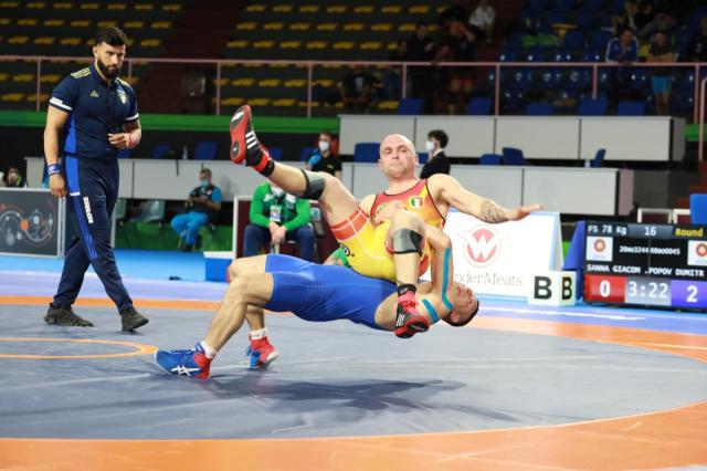 un momento dei Campionati Italiani Veterani di Lotta Stile Libero