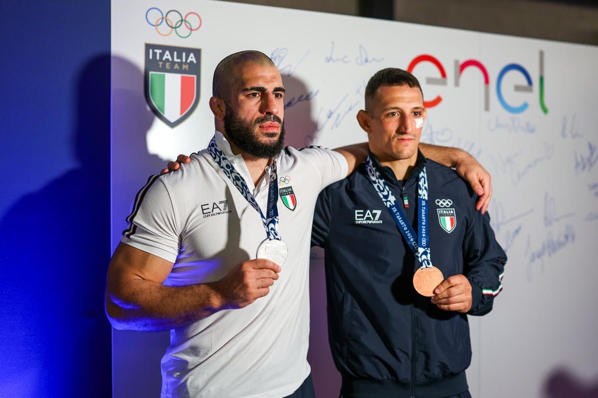 Foto Mattia Martegani e Andrea Masini CONI Kakhelashvili e Dariozzi medaglia