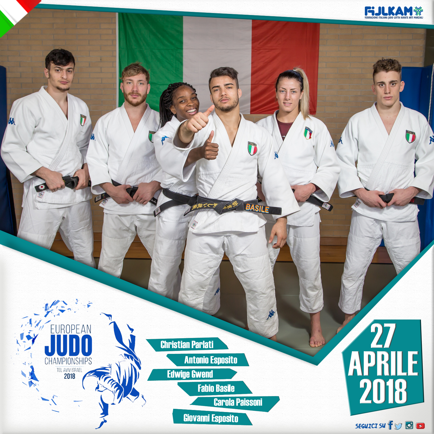 Campionati Europei di Judo a Tel Aviv: arriva la 2ª medaglia per l'Italia, Antonio Esposito conquista il bronzo