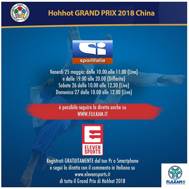 Judo in TV:  Grand Prix di Hohhot su Sportitalia