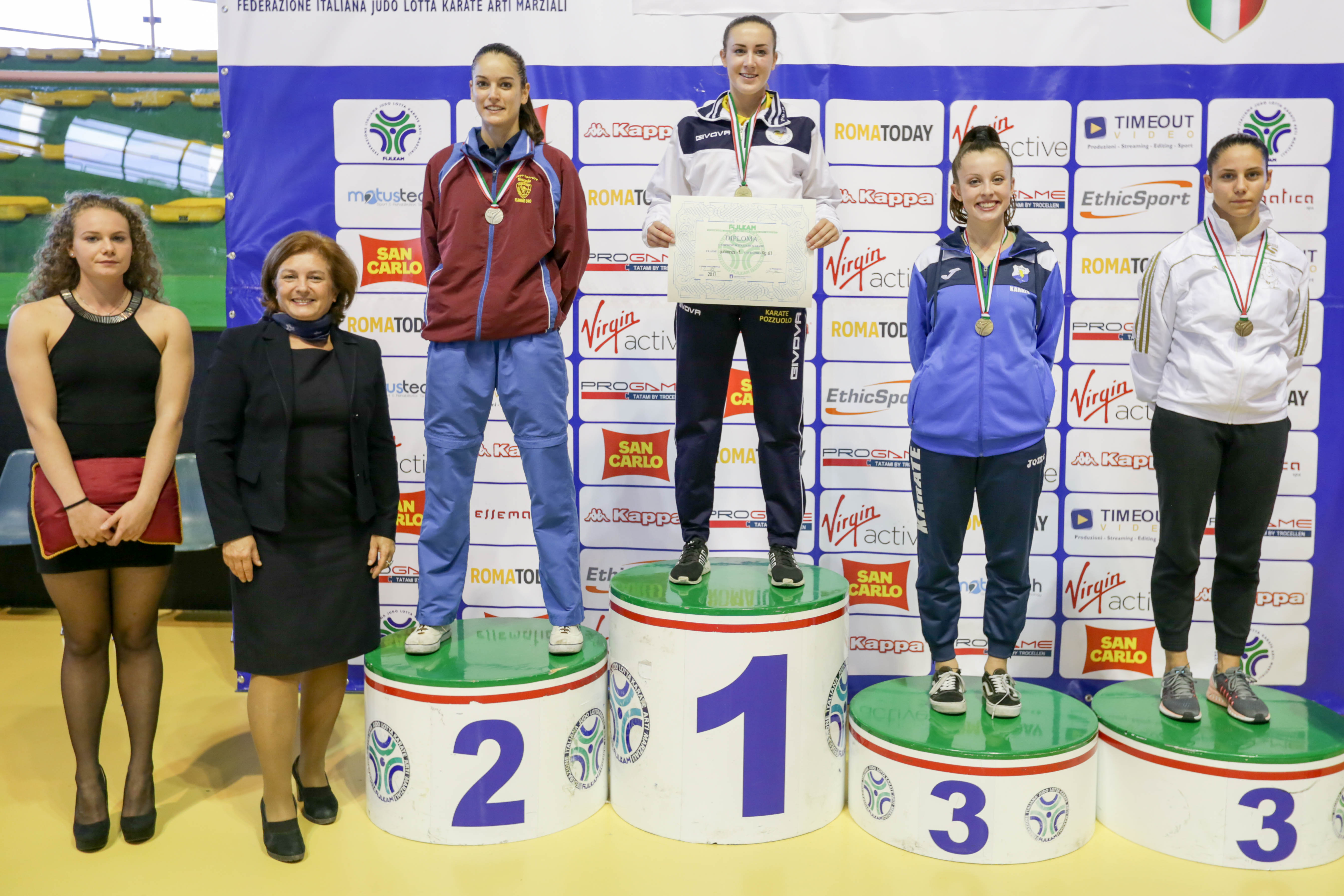 Bertoli, Salvetti, Angelucci, Brunori e Damolideo le nuove campionesse italiane Juniores di kumite