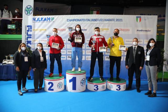 podio delle società nel kumite maschile ai Campionati Italiani di Karate U21
