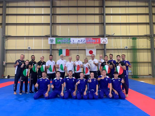 la squadra del karate olimpico a Gotemba