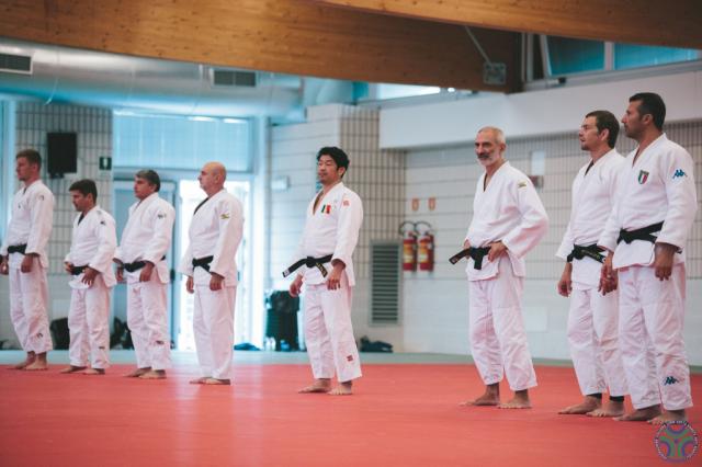Judoka in allenamento al training camp pre-mondiali e pre-olimpico di Lignano con la nazionale azzurra