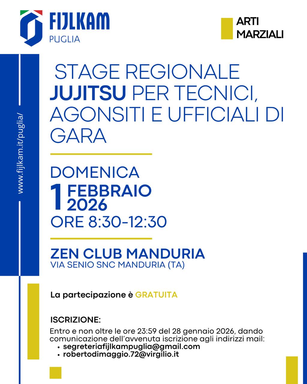 Stage regionale JJ 1 2 2026