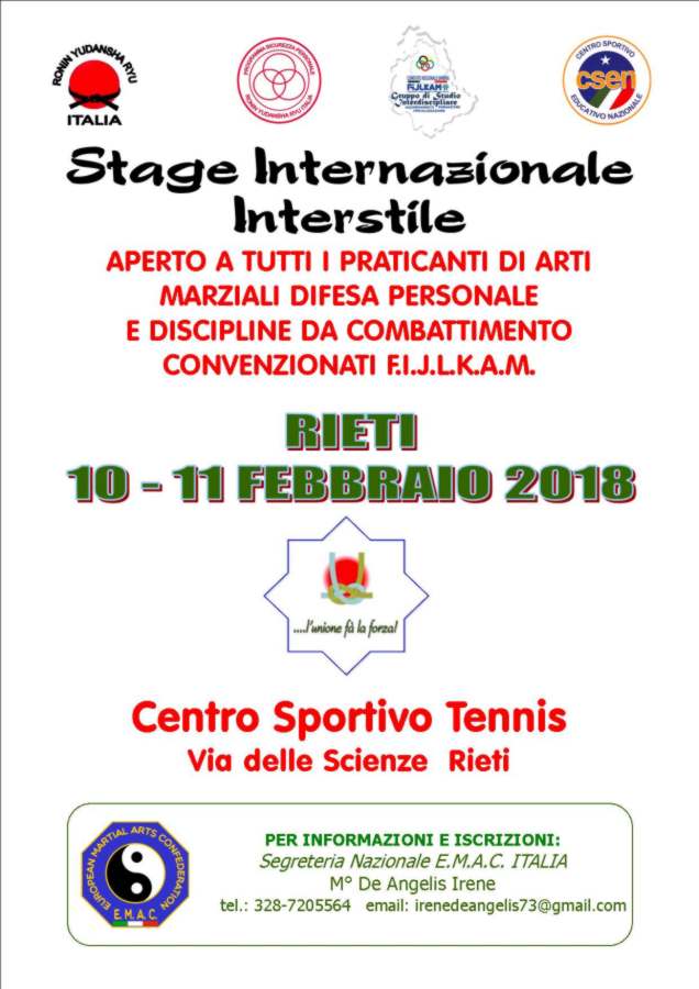 MANIFESTO STAGE EMAC ITALIA rieti 2018