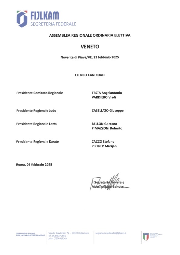 25 28 Elenco Candidati VENETO